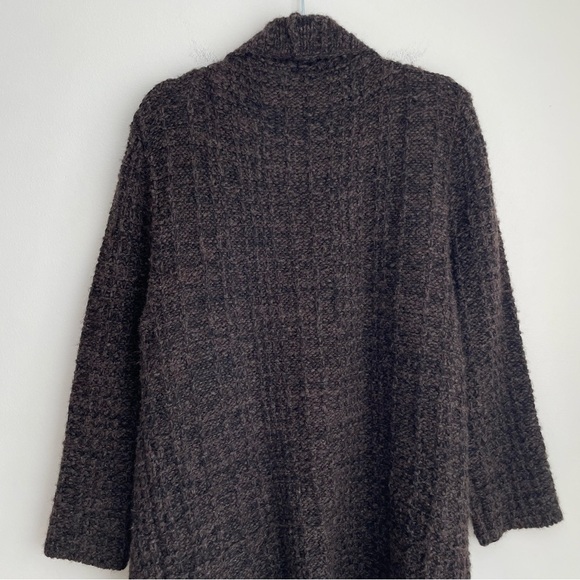 Eileen Fisher wool alpaca chunky knit Brown Long Cardigan Sweater system neutral - Picture 9 of 14